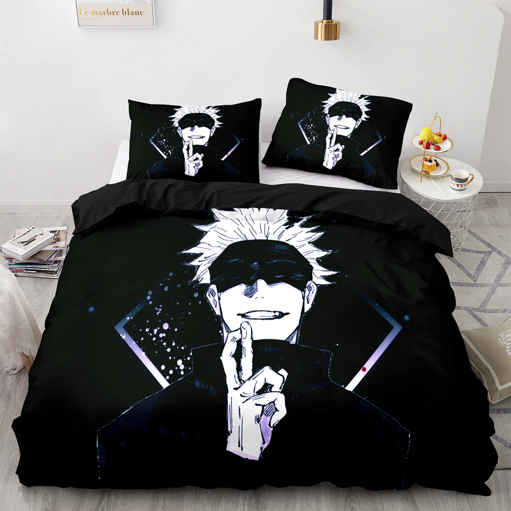 Anime Jujutsu Kaisen Satoru Gojo Bedding Set Boys Girls Twin Queen Size Duvet Cover Pillowcase Bed 14 - Jujutsu Kaisen AU Store