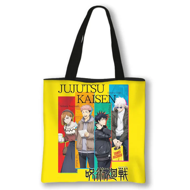 Anime Jujutsu Kaisen Shoulder Bag Japanese Gojo Satoru Yuji Itadori Tote Bags Ladies Shopping Bag Beach 18 - Jujutsu Kaisen AU Store