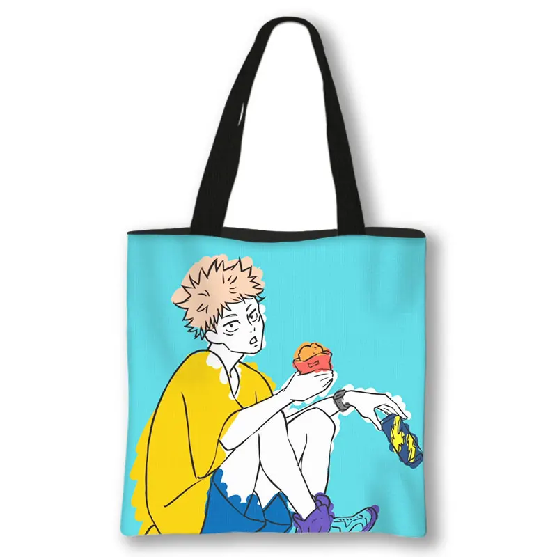 Anime Jujutsu Kaisen Shoulder Bag Japanese Gojo Satoru Yuji Itadori Tote Bags Ladies Shopping Bag Beach 31 - Jujutsu Kaisen AU Store