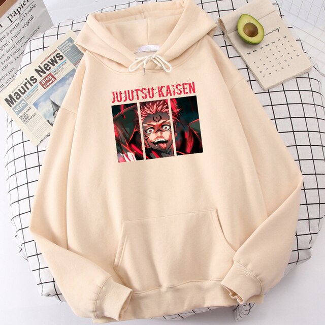 Hot Sale Jujutsu Kaisen Ryomen Sukuna Printing Male Sweatshirt Soft Brand Pullover Thermal Vintage Men - Jujutsu Kaisen AU Store