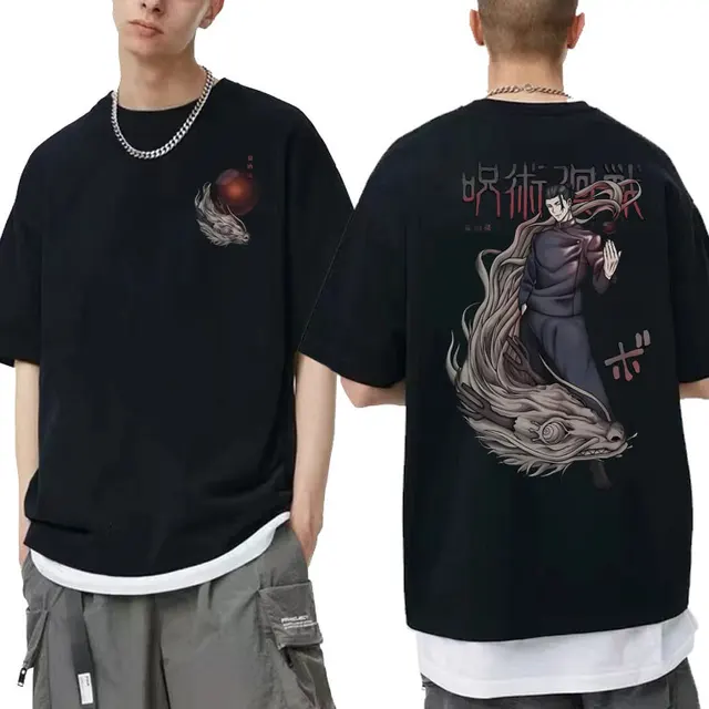 Japanese Anime Jujutsu Kaisen Geto Suguru Double Sided Print Tshirt Men Manga Casual Oversized T - Jujutsu Kaisen AU Store