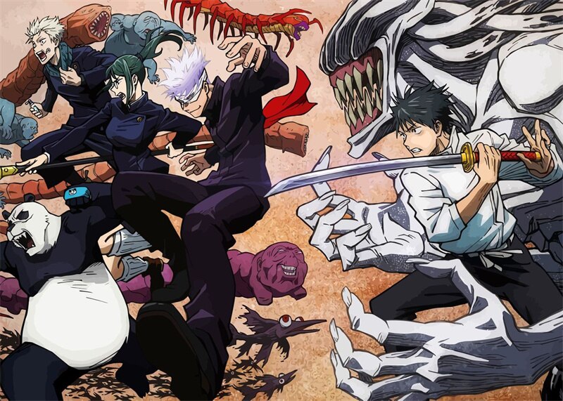 Japanese Hot Anime jujutsu kaisen TV Series Kids Room Art Wall Decoration Removable Canvas Posters Aesthetics 4 - Jujutsu Kaisen AU Store