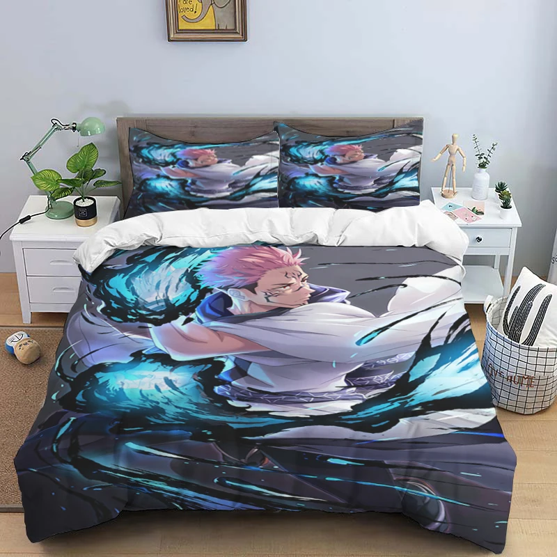 Jujutsu Kaisen Anime Art Print Three Piece Bedding Set Article Children Or Adults For Beds Quilt 16 - Jujutsu Kaisen AU Store