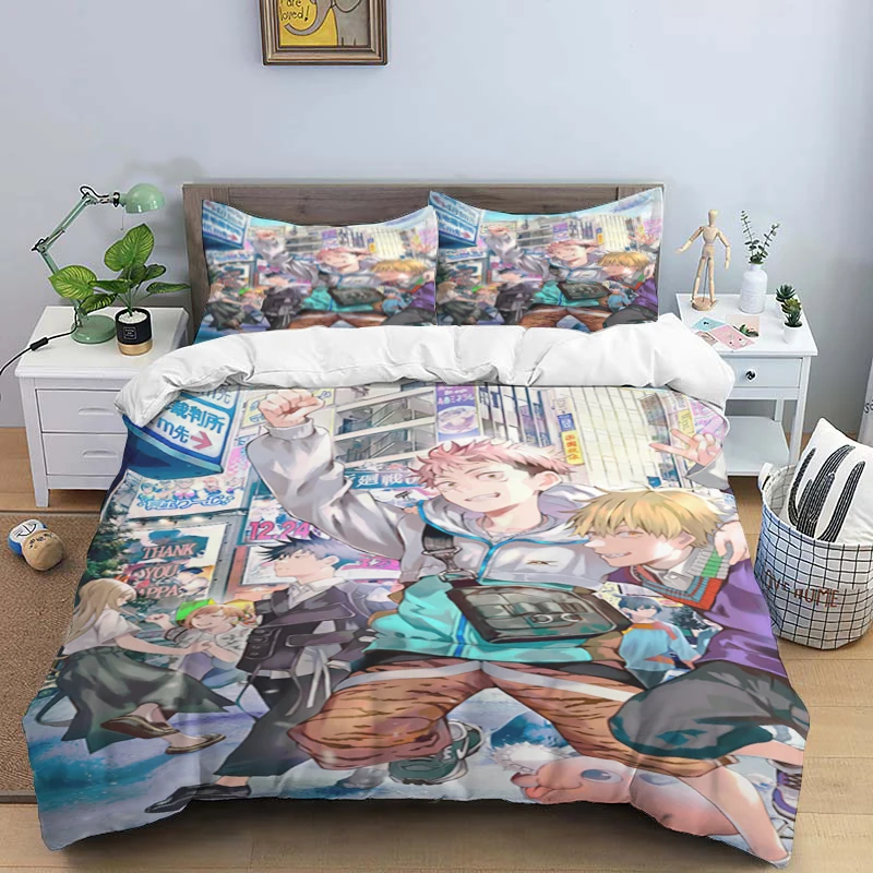 Jujutsu Kaisen Anime Art Print Three Piece Bedding Set Article Children Or Adults For Beds Quilt - Jujutsu Kaisen AU Store