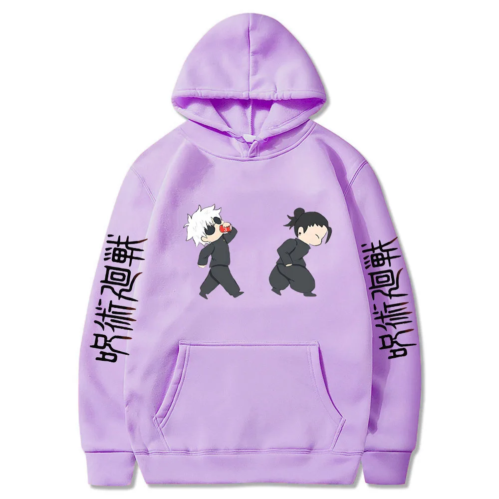 Jujutsu Kaisen Anime Hoodies Cartoon Satoru Gojo Cute Print Men Women Pullovers Autumn Winter Casual Plus 4 - Jujutsu Kaisen AU Store