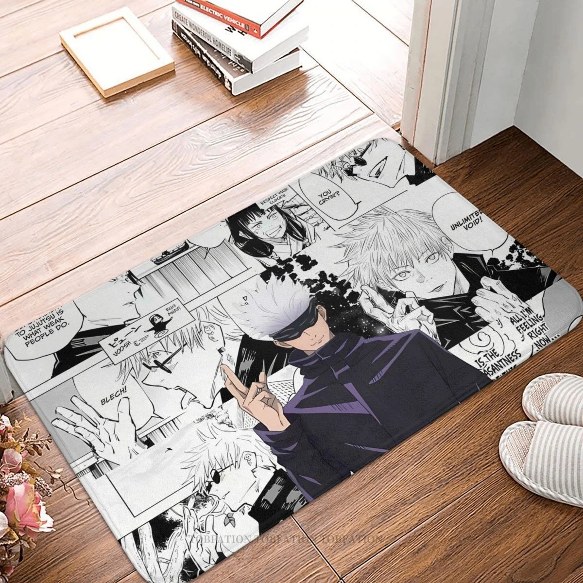 Jujutsu Kaisen Anime Kitchen Non Slip Carpet Gojo Satoru Flannel Mat Entrance Door Doormat Floor Decoration - Jujutsu Kaisen AU Store