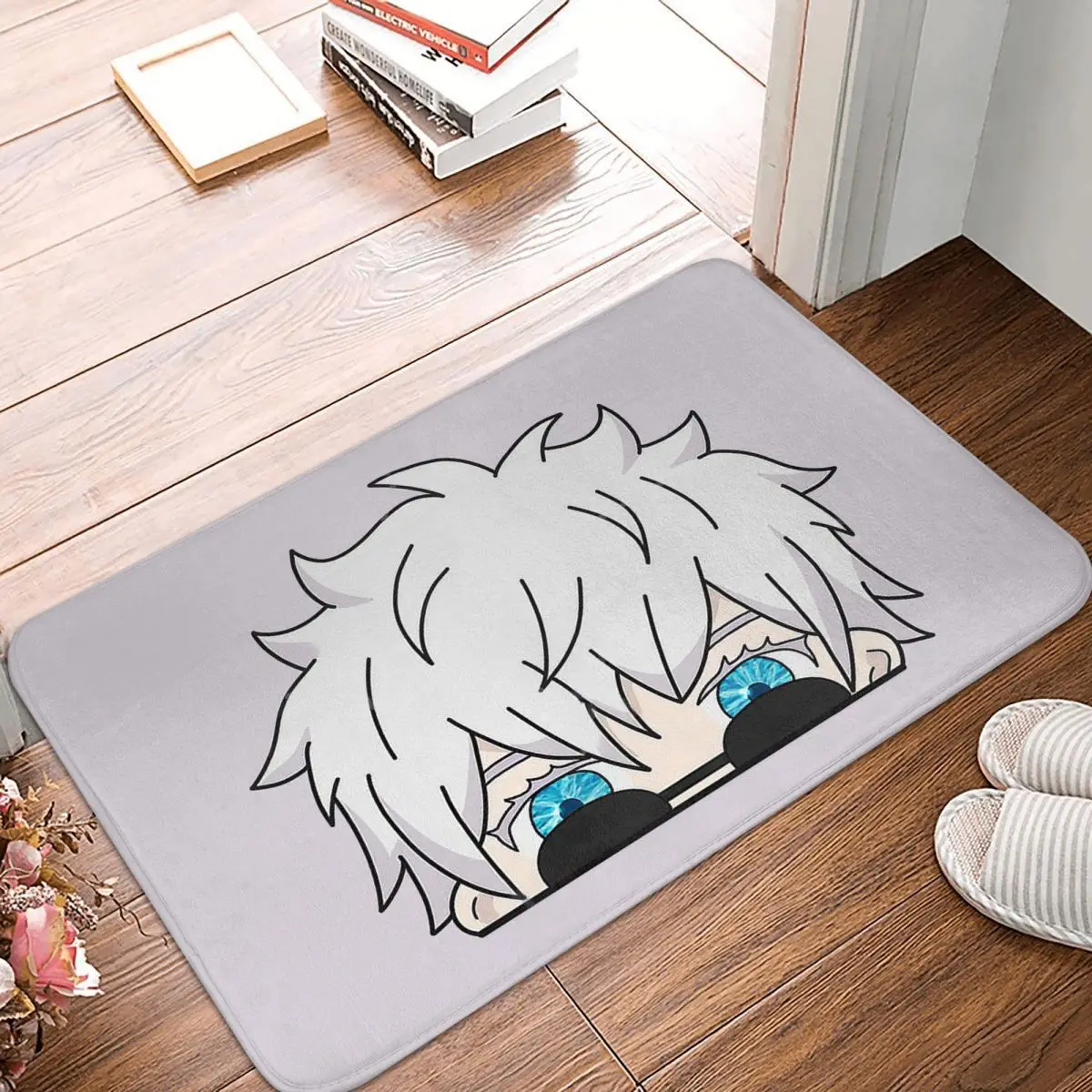 Jujutsu Kaisen Gojo Satoru Non slip Doormat Chibi Cute Bath Kitchen Mat Prayer Carpet Flannel Modern - Jujutsu Kaisen AU Store