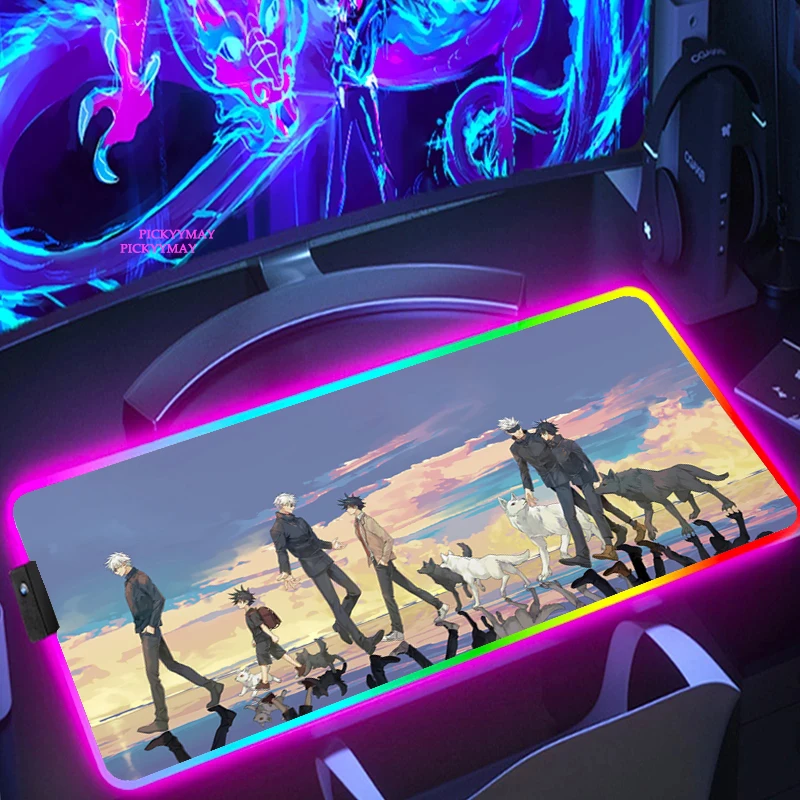 Jujutsu Kaisen Gojo Satoru RGB Gaming Mouse Pad Large XXL Size Mouse Carpet Big Pad Computer 9 - Jujutsu Kaisen AU Store