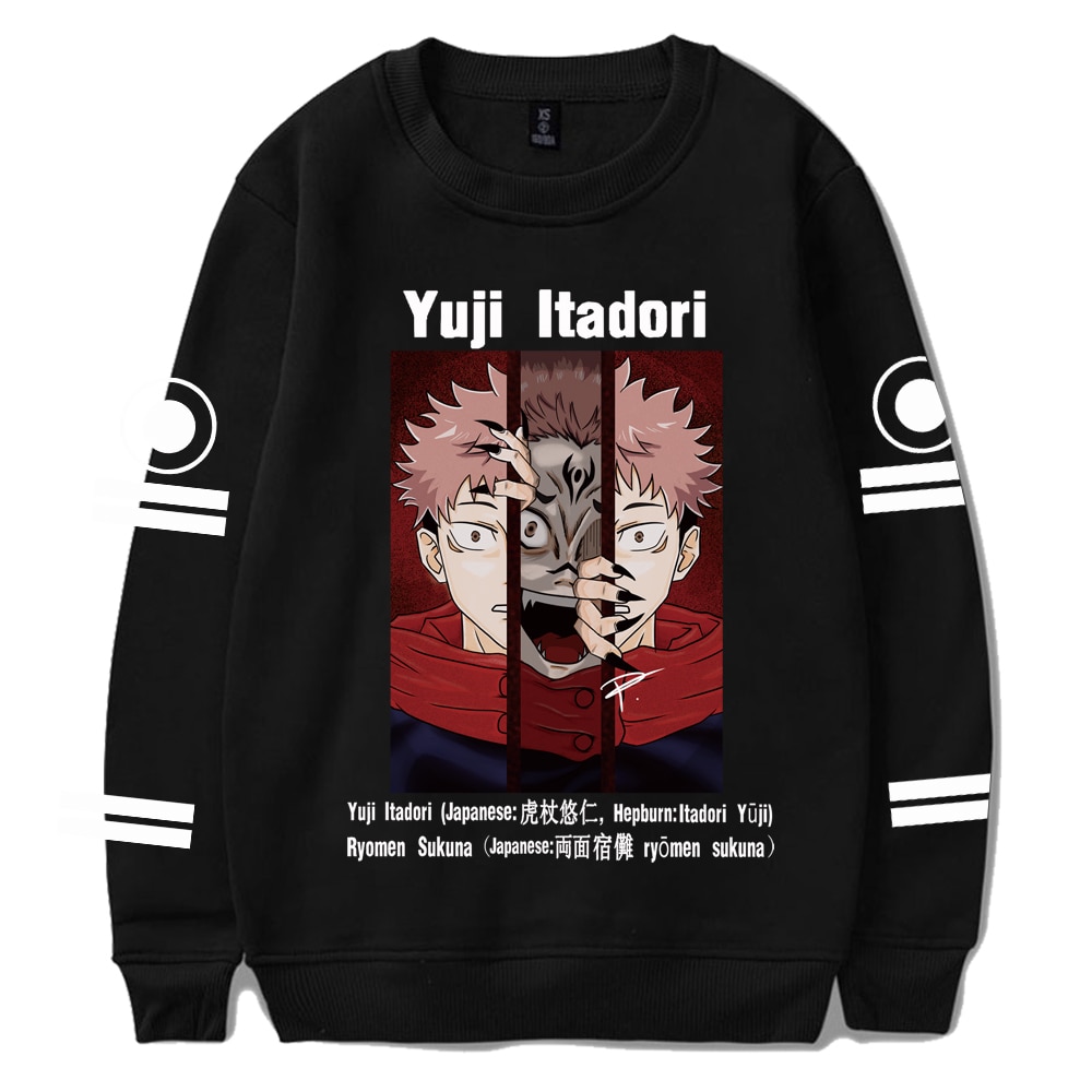 Jujutsu Kaisen Itadori Hoodie Anime Crew Neck Sweatshirt Casual Loose Harajuku Man Woman Streetwear - Jujutsu Kaisen AU Store