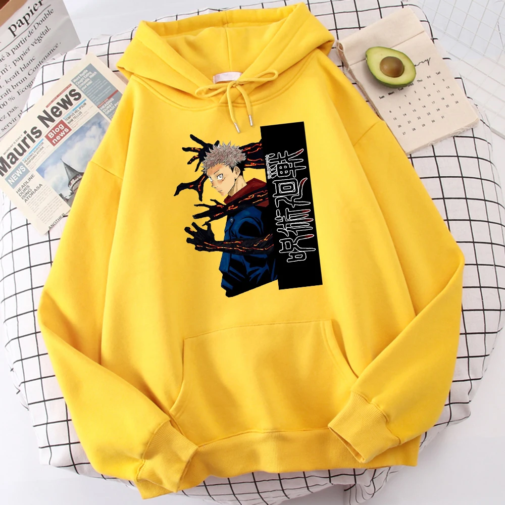 Jujutsu Kaisen Itadori Yuuji Anime Prints Hoodie Male Cartoons Oversize Hoody Fashion Casual Sweatshirt Autumn Warm 2 - Jujutsu Kaisen AU Store
