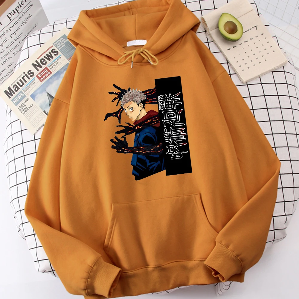 Jujutsu Kaisen Itadori Yuuji Anime Prints Hoodie Male Cartoons Oversize Hoody Fashion Casual Sweatshirt Autumn Warm 3 - Jujutsu Kaisen AU Store
