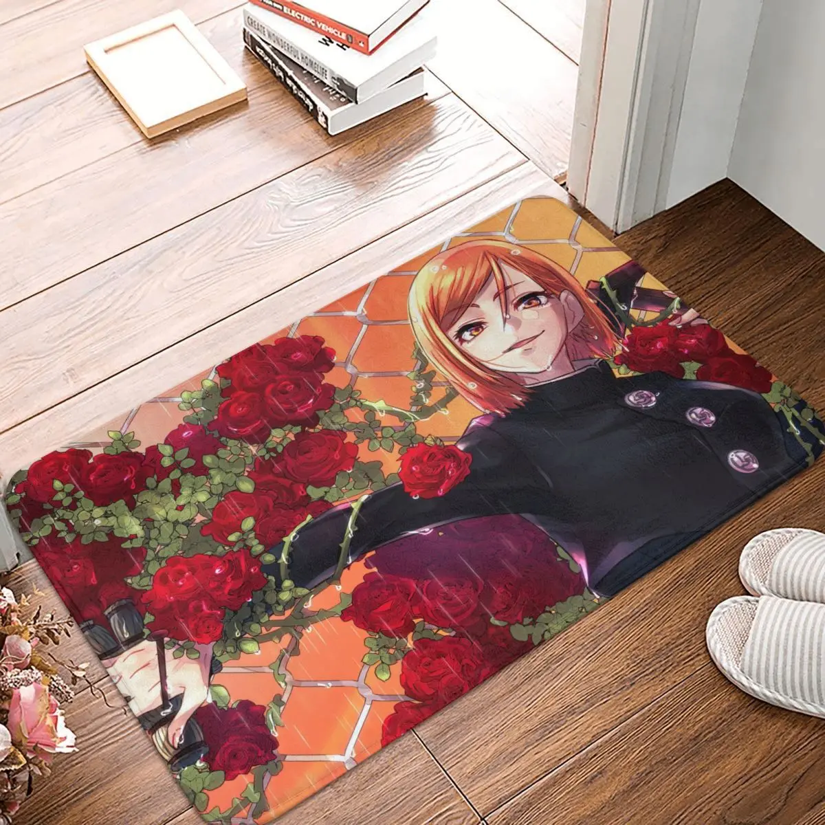Jujutsu Kaisen Japanese Adventure Anime Non slip Doormat Rose Kugisaki Nobara Bath Kitchen Mat Outdoor Carpet - Jujutsu Kaisen AU Store