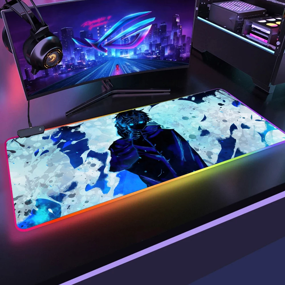 Jujutsu Kaisen LED Light Gaming Mouse Pad RGB Soft Large Keyboard Rubber Base Computer Carpet Desk 6 - Jujutsu Kaisen AU Store
