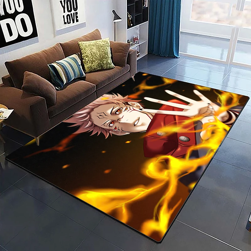 Jujutsu Kaisen anime cartoon printed area carpet Living room Bedroom floor mat Kitchen Non slip Matte 4 - Jujutsu Kaisen AU Store