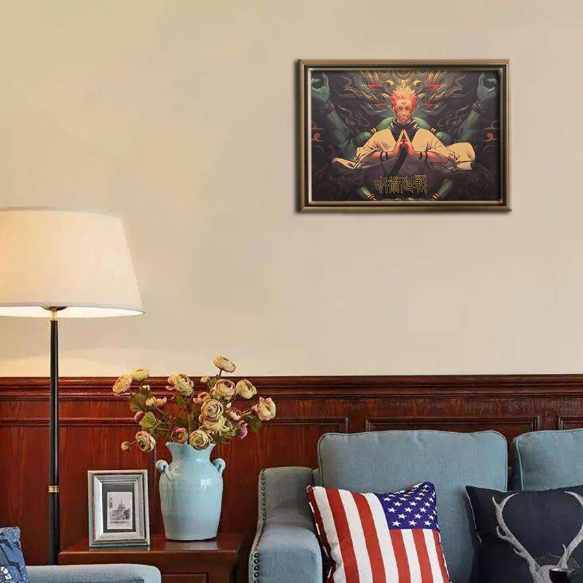 TIE LER Jujutsu Kaisen Kraft Paper Series Bar Cafe Decorative Painting Kraft Paper Wall Sticker Interior 1 - Jujutsu Kaisen AU Store