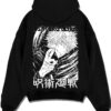 GOJO6E A.black hoodie flat back design - Jujutsu Kaisen AU Shop