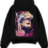 GOJOS6 A.black hoodie flat back design - Jujutsu Kaisen AU Shop
