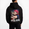 ITADPHR B.black hoodie male back view - Jujutsu Kaisen AU Shop