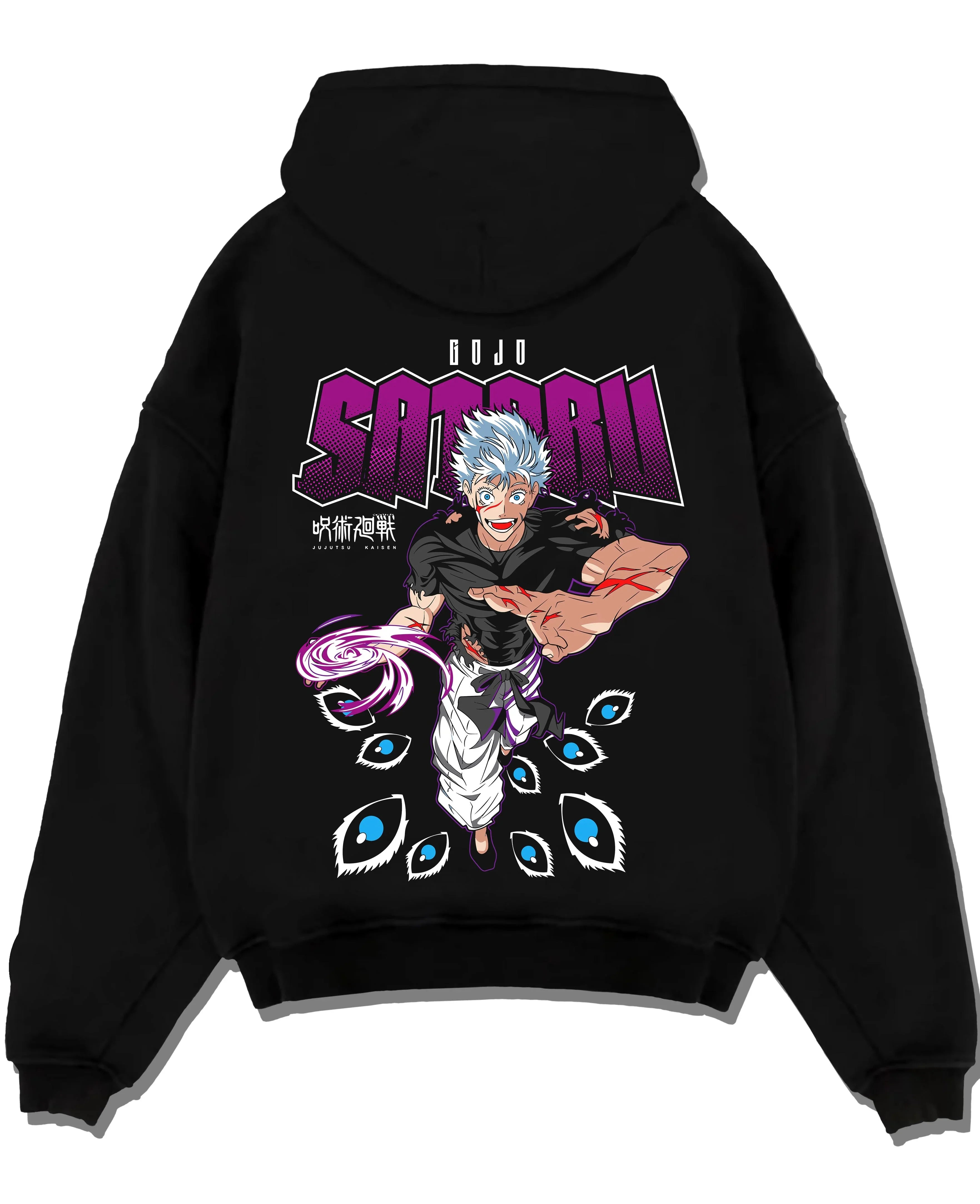 JJKDOM A.black hoodie flat back design - Jujutsu Kaisen AU Shop