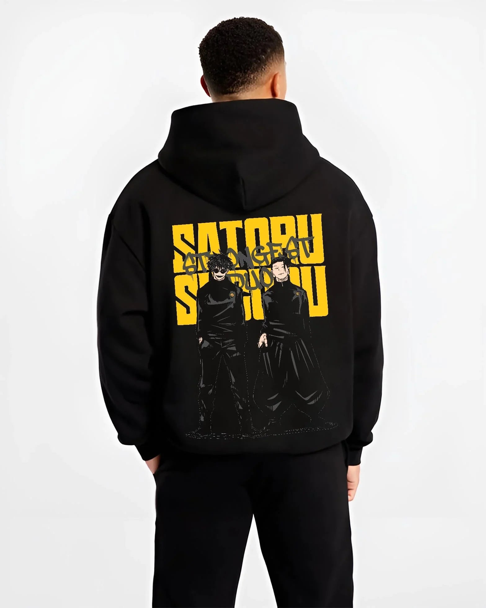 JJKSHI B.black hoodie male back view - Jujutsu Kaisen AU Shop
