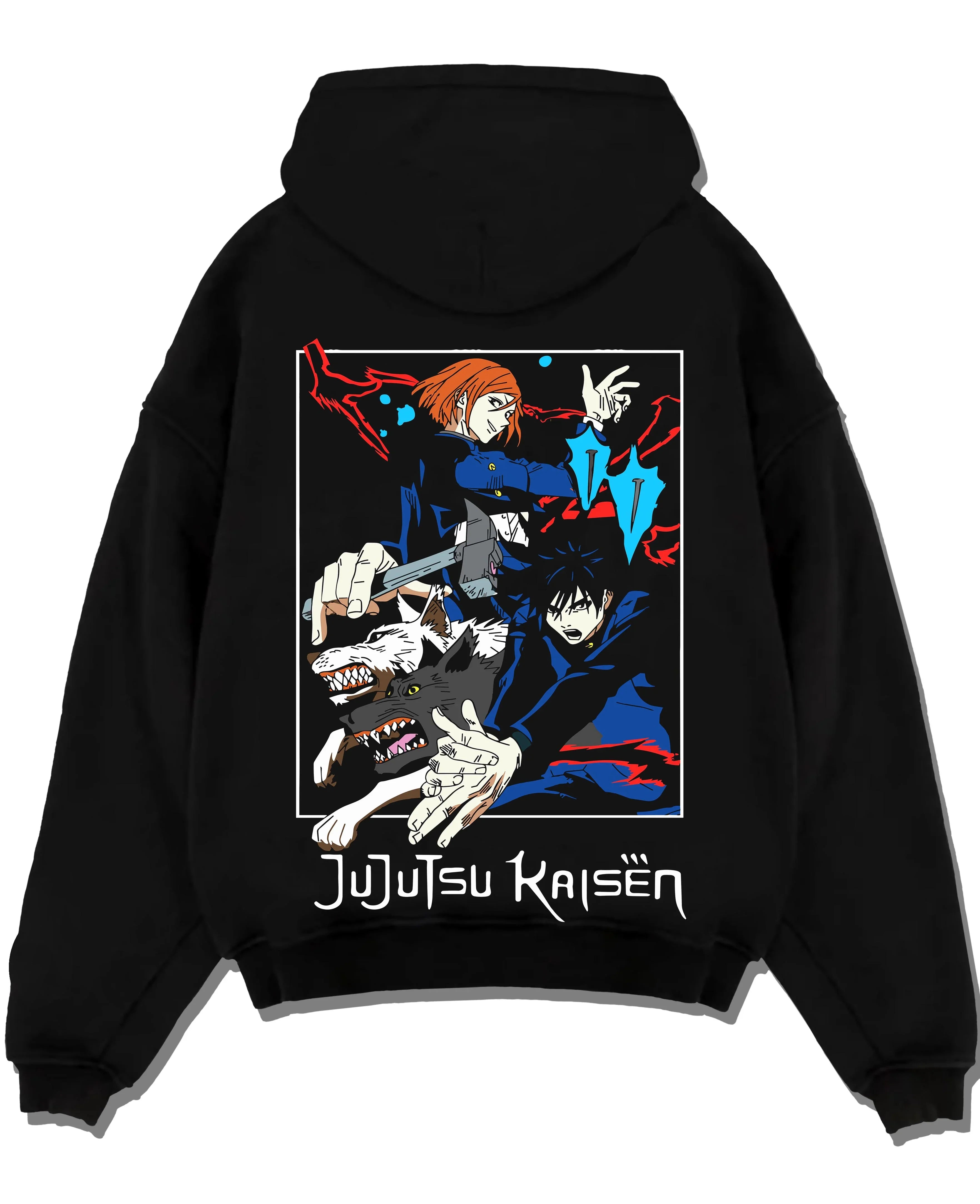 KENJKU A.black hoodie flat back design - Jujutsu Kaisen AU Shop