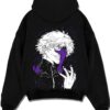 KGHALF A.black hoodie flat back design - Jujutsu Kaisen AU Shop