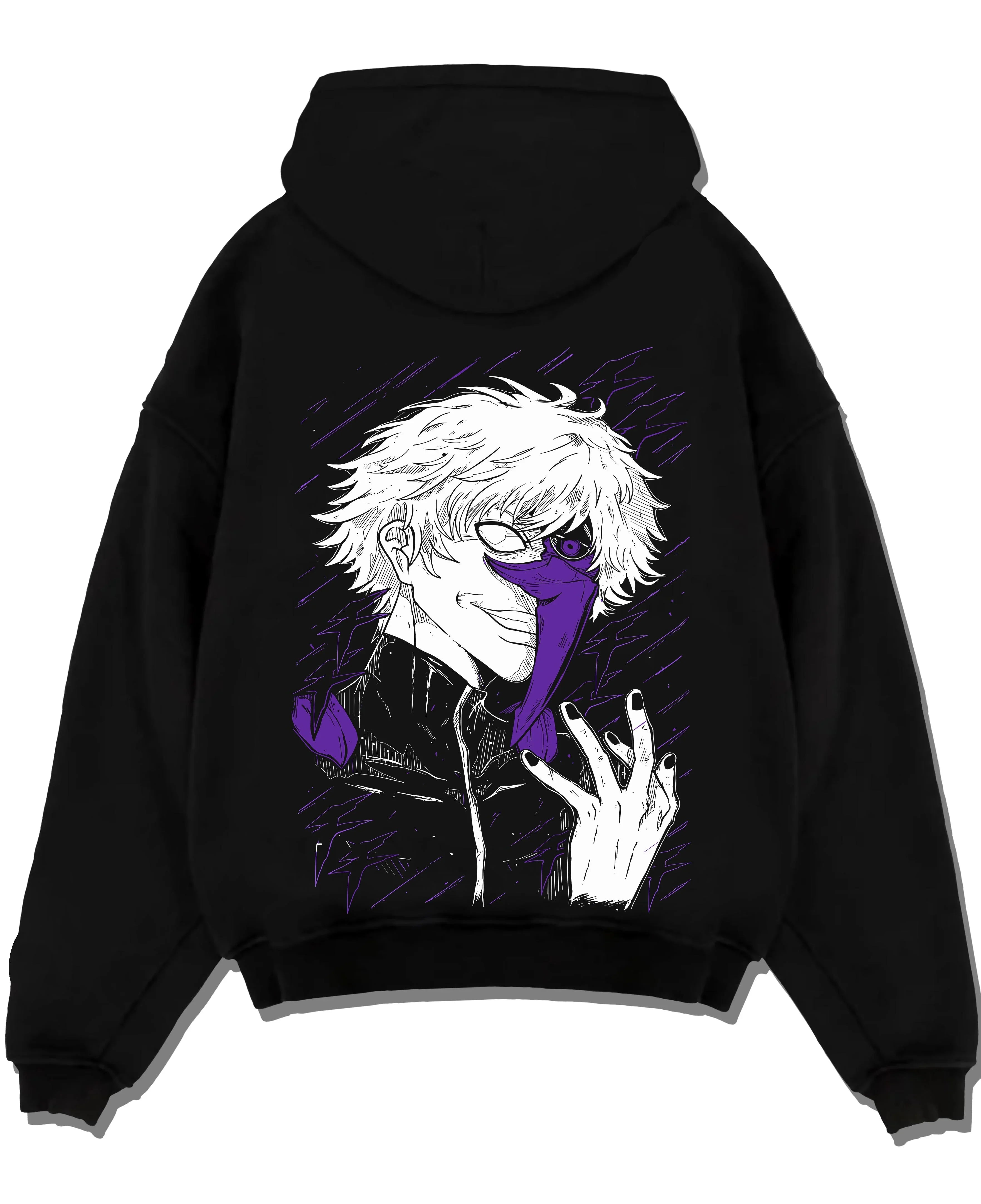 KGHALF A.black hoodie flat back design - Jujutsu Kaisen AU Shop