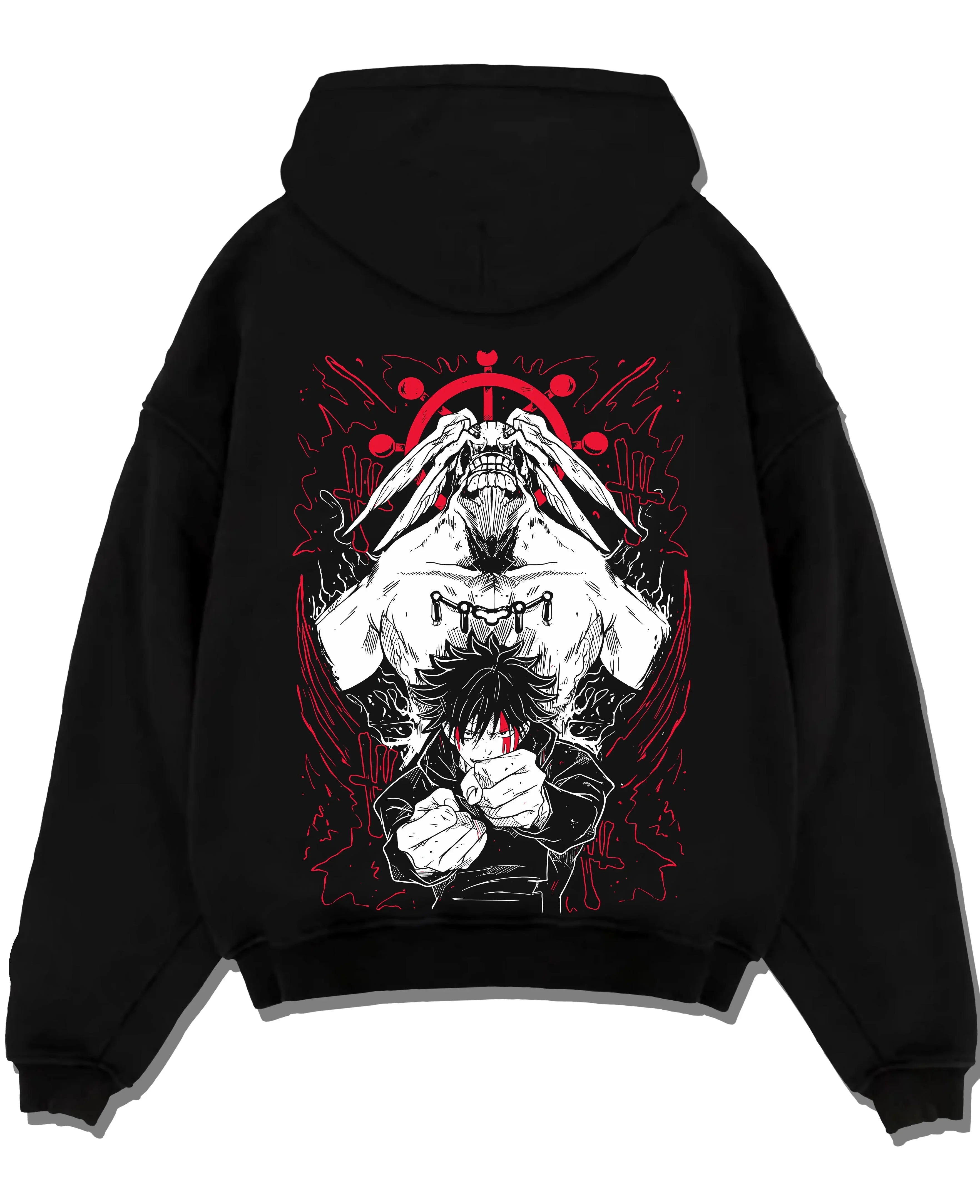 MAHORG A.black hoodie flat back design - Jujutsu Kaisen AU Shop