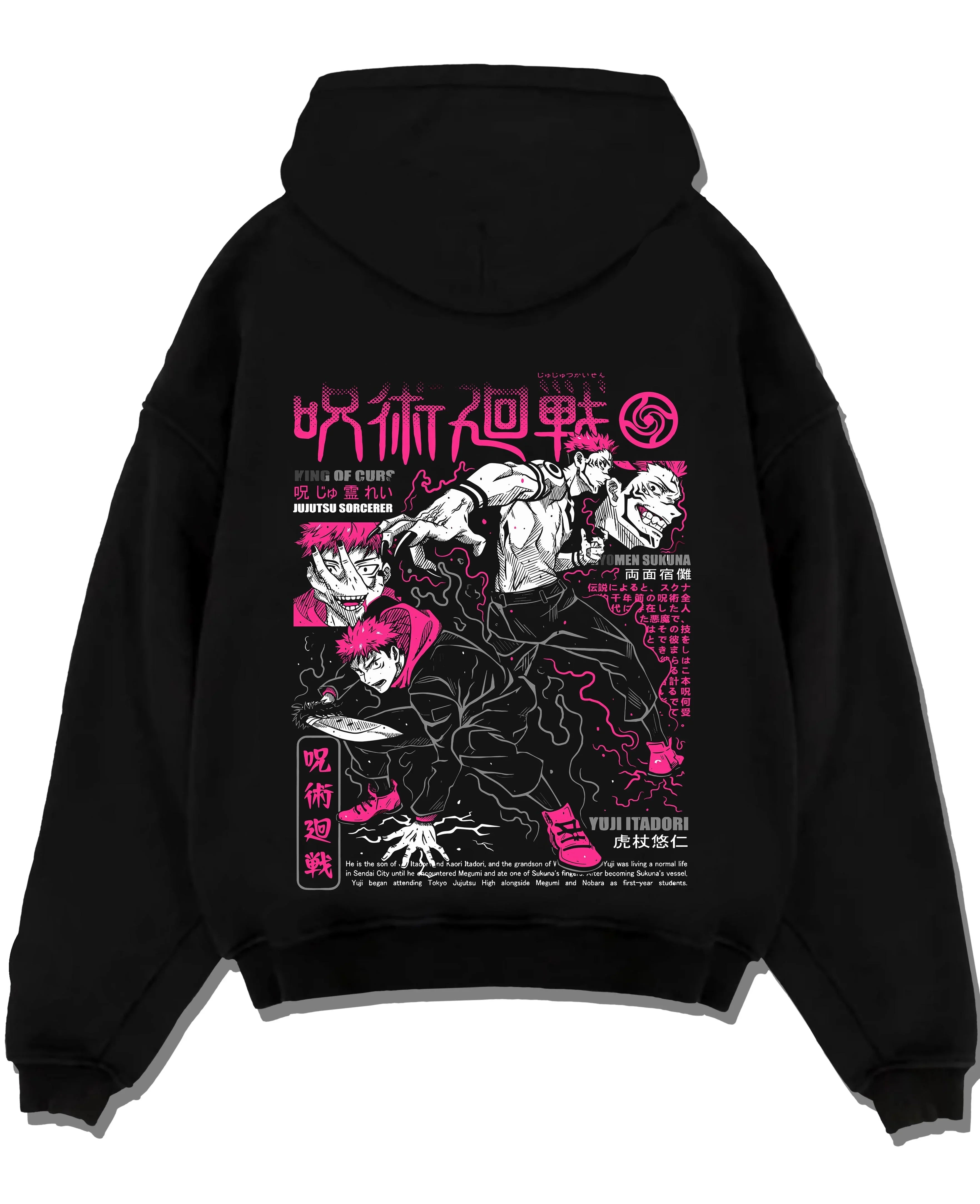 MAKZEN A.black hoodie flat back design - Jujutsu Kaisen AU Shop