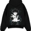MEGSHD A.black hoodie flat back design - Jujutsu Kaisen AU Shop