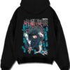 MEGSHI A.black hoodie flat back design - Jujutsu Kaisen AU Shop