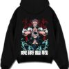 SHOKO A.black hoodie flat back design - Jujutsu Kaisen AU Shop